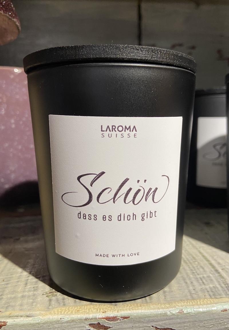 Spruchkerze "schön das es dich gibt"